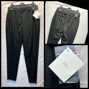 DIOR D UNIFORME Black Wool Straight Leg Work Dress Pants Trousers Womens 36 US 4